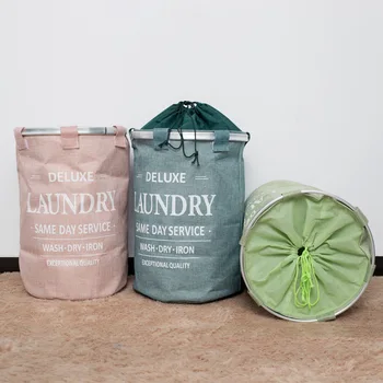 

Round Dirty Laundry Basket Kids Toy Organizer Foldable Home Storage Laundry Hamper for Baby Toys Dirty Clothes Aluminum Alloy