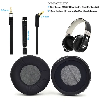 

Defean Retractable Audio Cable line with Remote Ear pads For Sennheiser Urbanite XL Over Ear / Urbanite On-Ear headphones