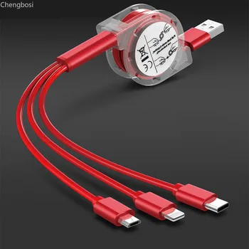 

2.5A Retractable Multi USB Charging Cable Micro USB Type C Cord for Samsung Galaxy Cell Phone Multiple Charger Cabel
