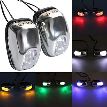 

The New 1 Pair Auto LED Light Windshield Windscreen Jet Spray Nozzle Wiper Washer Lamp