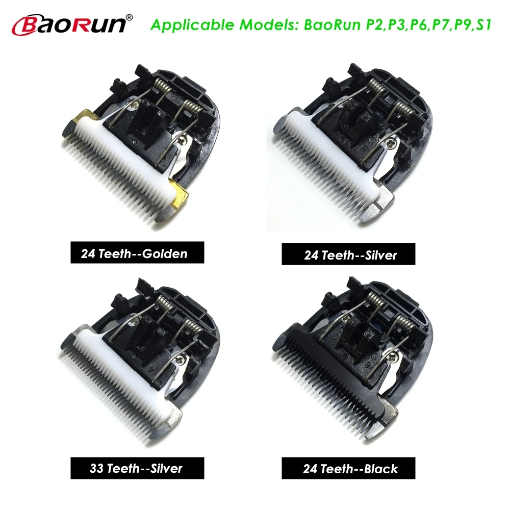 Original BaoRun Pet Clipper Blade Dog Hair Trimmer Cutter Head for P2 P3 P6 P7 P9 S1 Black/White Ceramic Knives 24 or 33 Teeth hair trimmer pet clipper dog hair trimmer pet hair trimmer dog clipper dog clipper blades clipper replacement parts