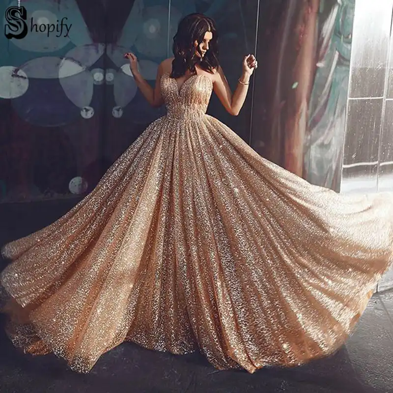 glitter gold gown