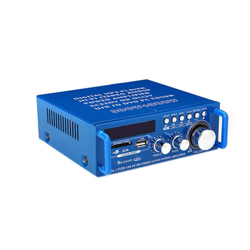 

600W Audio Power Amplifier with EU Plug 12/220V 2 Channel Mini HIFI Wireless Bluetooth Digital Audio Amp for Home Theater/Car