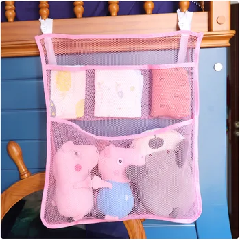 

Baby Crib Hanging Storage Bag 45x52CM Mesh Hanging Bags for Baby Diaper Toy Clothes Infant Bedding Pocket Baby Bed Organizer