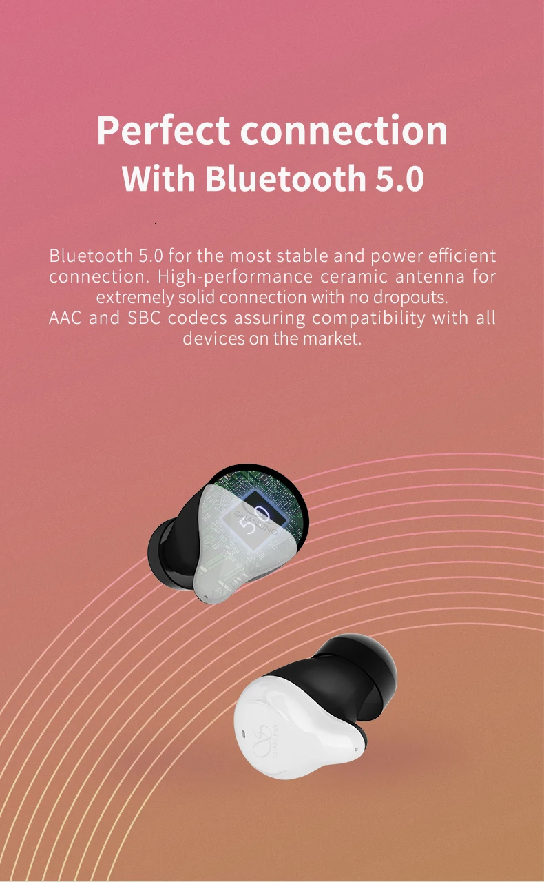 AK Shanling MTW100 Bluetooth 5,0 TWS беспроводные наушники Blutooth с шумоподавлением, наушники с громкой связью, спортивные наушники-вкладыши для игр