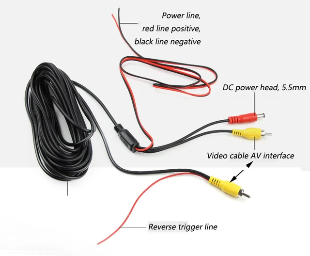 AV Cable Universal auto RCA AV Cable wire harness for car rear view camera parking 6 video extension cable Integrated Line Video 6m