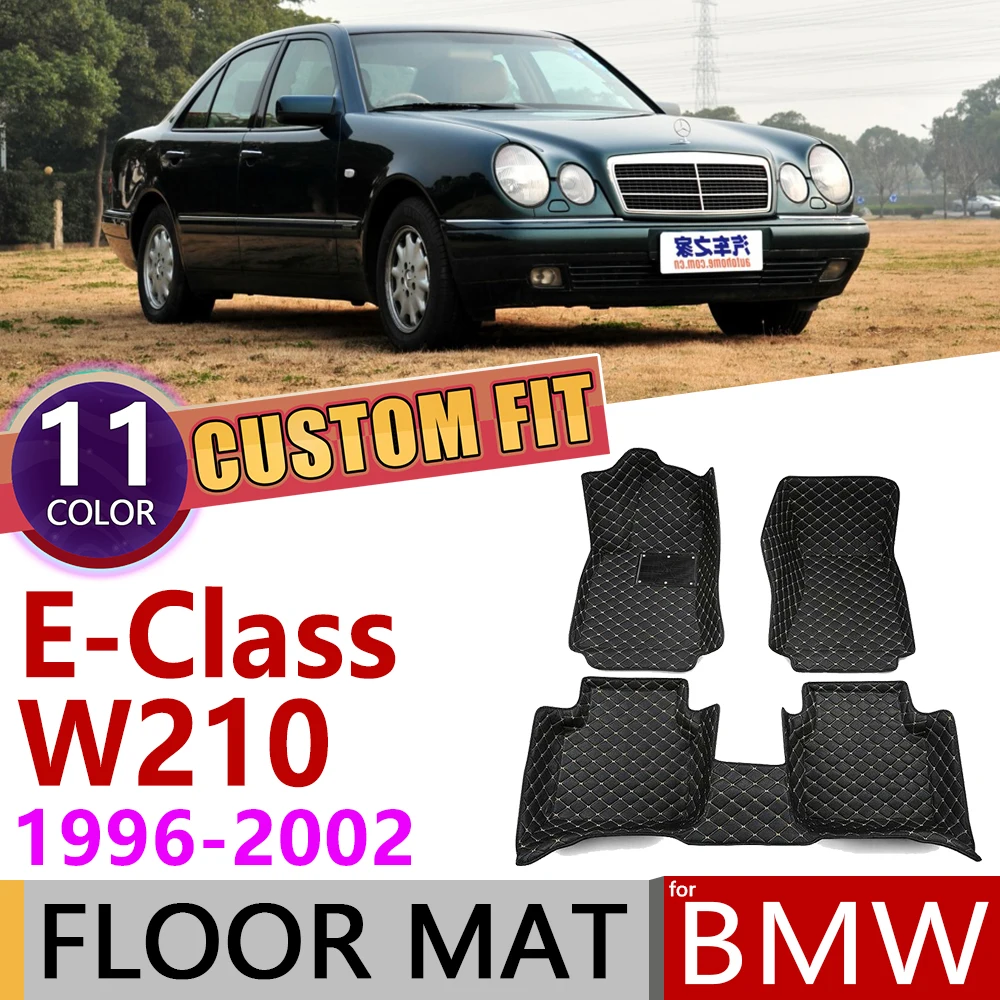 Кожаные автомобильные коврики на заказ для Mercedes Benz E Class W210 1996 ~ 2002 5 мест коврик ног