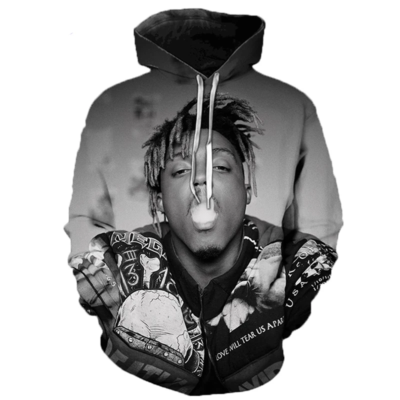 Толстовка Rapper Juice Wrld с 3D принтом для мужчин и женщин модный Повседневный пуловер
