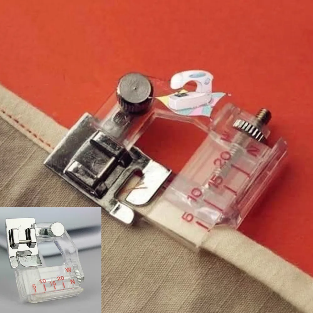 Adjustable Bias Tape Binding Foot Snap On Presser Foot 6290  For Brother and Most of Low Shank Sewing Machine Accessories