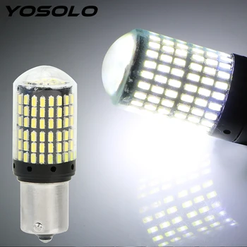 

YOSOLO 1Pcs LED Canbus Bulbs Reverse Lights Signal Lamp BA15S P21W No Hyper Flash lights 3014 144 smd Auto Car Turn Signal