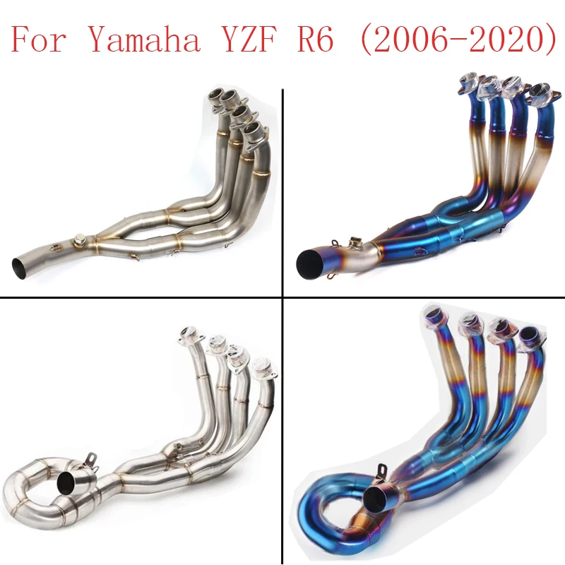 

For Yamaha YZF R6 2006-2014 2006-2020 2017 2018 Motorcycle Exhaust System Escape Slip On Front Tube Link Pipe Muffler Motocross