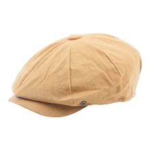 Новинка, унисекс, винтажная Кепка, s, Осень-зима, льняная шапка, модные шапки для художника, Одноцветный берет, винтажная Кепка на плоской подошве для мужчин и женщин