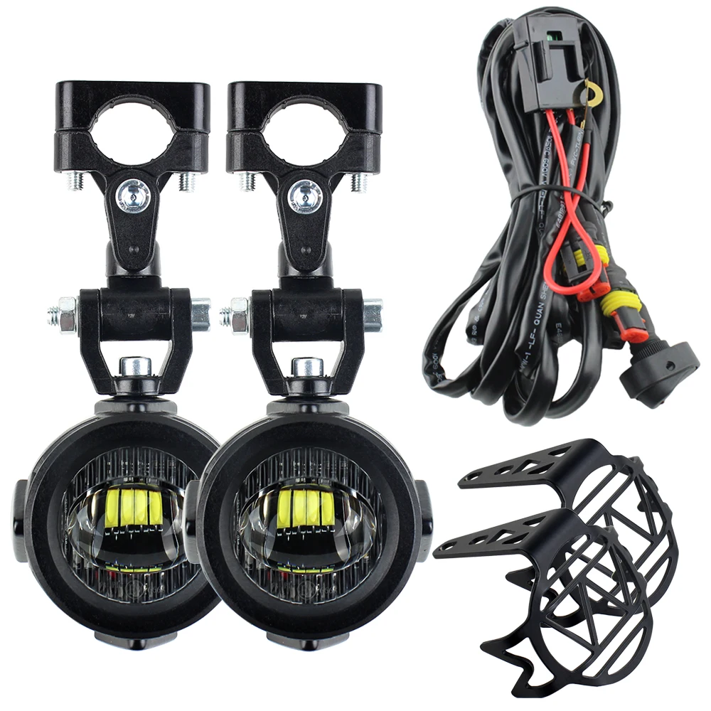 2 PHARES à LED pour moto phares antibrouillards allumés/éteints Switch moto  U1 lentille 6000K-7000K 600lm moto lumières lentille - Chine Éclairage DE  moto À LED, phare de moto à LED