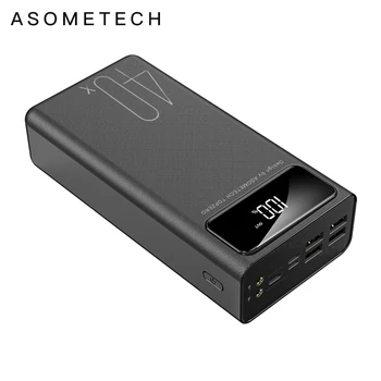 

40000mAh Power Bank Portable Charger External Battery LED Light Digital Display 4 USB Powerbank For iPhone Xiaomi Samsung Huawei