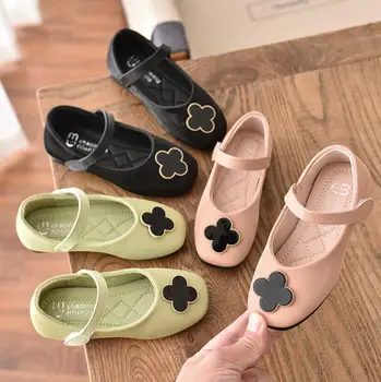 

Children princess leather shoes PU 3 colors casual soft bottom baby girls fashion brand sport shoes performance dance shoes