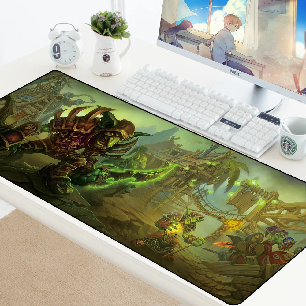 Warcraft коврик для мыши XL большой коврик для мыши Противоскользящий большой стол игровой геймер Коврик для мыши 70x30 см резиновая запирающая кромка компьютерный коврик
