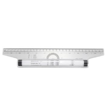 

Multi-purpose Measuring Protractor Template Drawing Rolling Rule 30cm