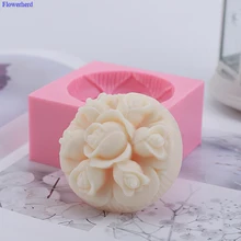 DIY мыло ручной работы круглая силиконовая форма «Роза» легкая в выпуске 3D Силиконовая форма Гибкая силиконовая форма для мыла форма для помадки инструменты