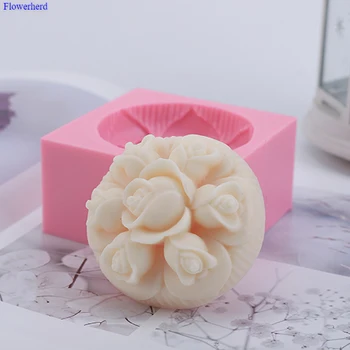 

DIY Handmade Soap Round Rose Silicone Mold Easy To Release 3D Silicone Mold Flexible Silicone Soap Mold Soap Form Fondant Tools