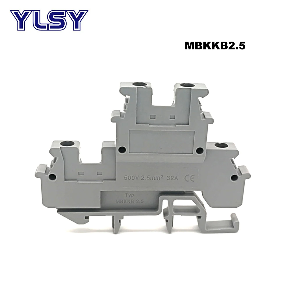 10/15/50 шт. Din rail dual row клеммные колодки MBKKB2.5 винт провода электрического двойной