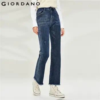 

Giordano Women Jeans Rough Edge Five Pocket Flared Jeans Moustache Effect Stretchy Zip Fly Casual Pantalon Jean Femme 94410608