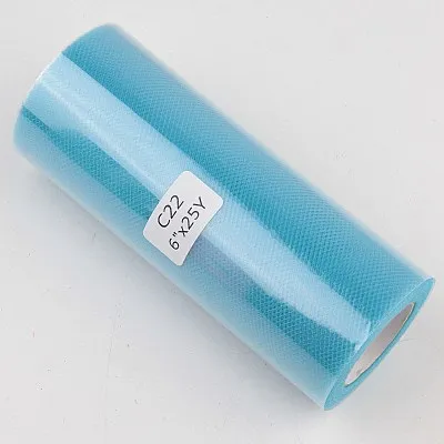 c22 lt sky blue Тюль в рулоне 5 см, 15 см, 25 ярдов, тканевая юбка-пачка в рулоне, вечерние подарочные обертки, украшения на свадьбу, день рождения, товары для декоративного рукоделия - Цвет: c22 lt sky blue