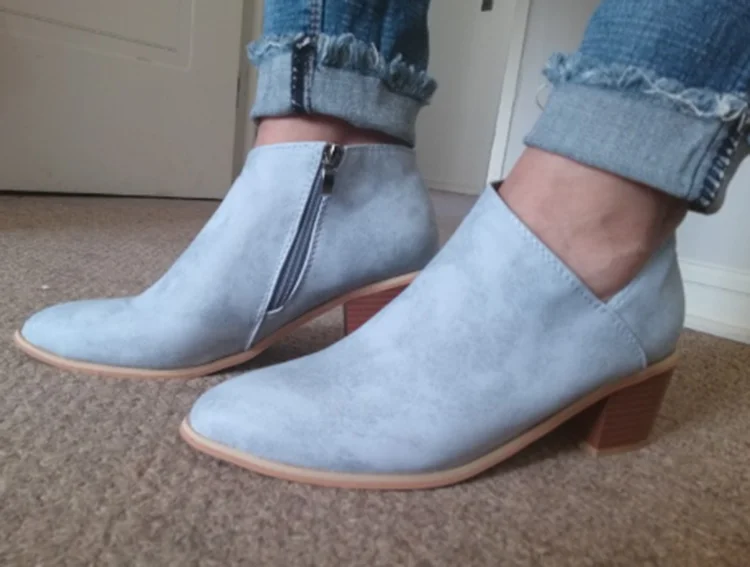 2020 Chic Summer Women Shoes Retro High Heel Ankle Boots Female Block Mid Heels Casual Botas Mujer Booties Feminina Plus Size 43