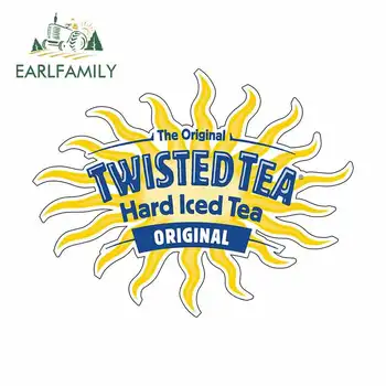 

EARLFAMILY 13cm x 10.1cm For Twisted Tea Alcohol Funny Car Stickers Occlusion Scratch Suitable For VAN SUV RV Car Truck Pinup