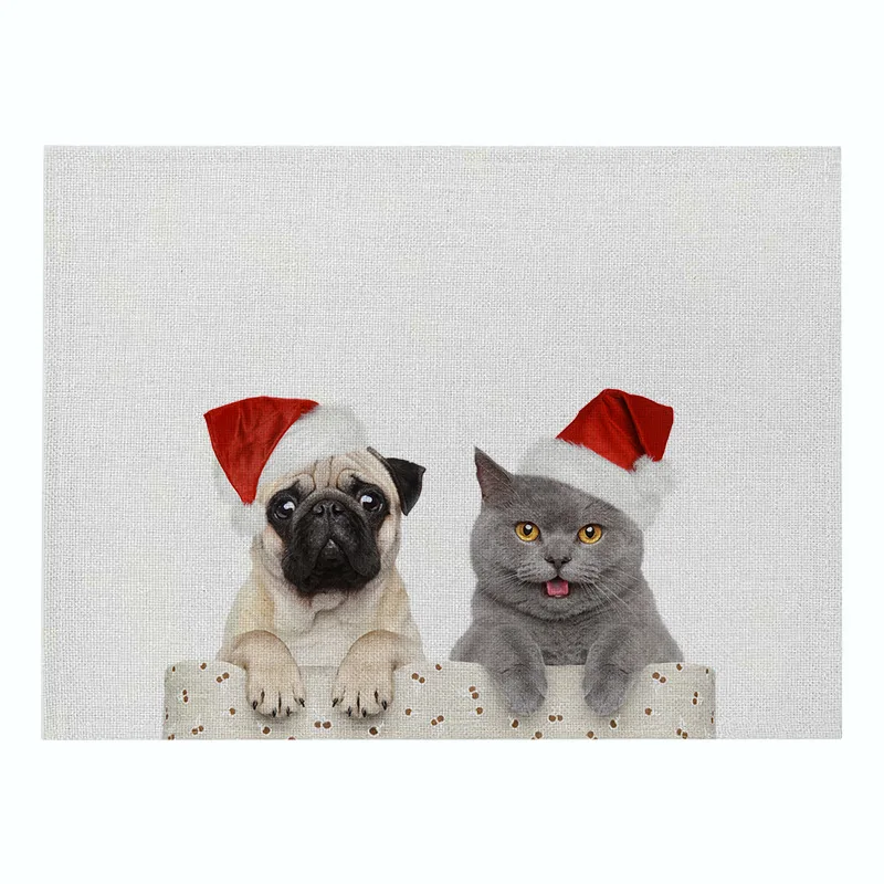 

Pet Dog Placemat Table Mat Animal Dog Cat Pattern Kitchen Placemats Table Napkin For Wedding Party Decoration Dining Accessories