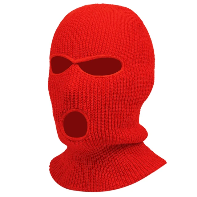 2022 New Fashion 3-Hole Knitted Full Face Cover Ski Mask, Winter Balaclava Warm Knit Full Face Mask for Outdoor Sports green skully hat Skullies & Beanies