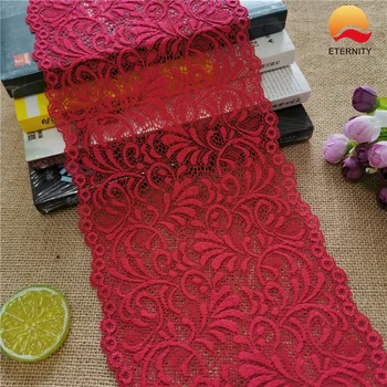 

E2801*18.5CM Lace elastic lace fabric ribbon for fabric wedding elastic lace decoration white large edge