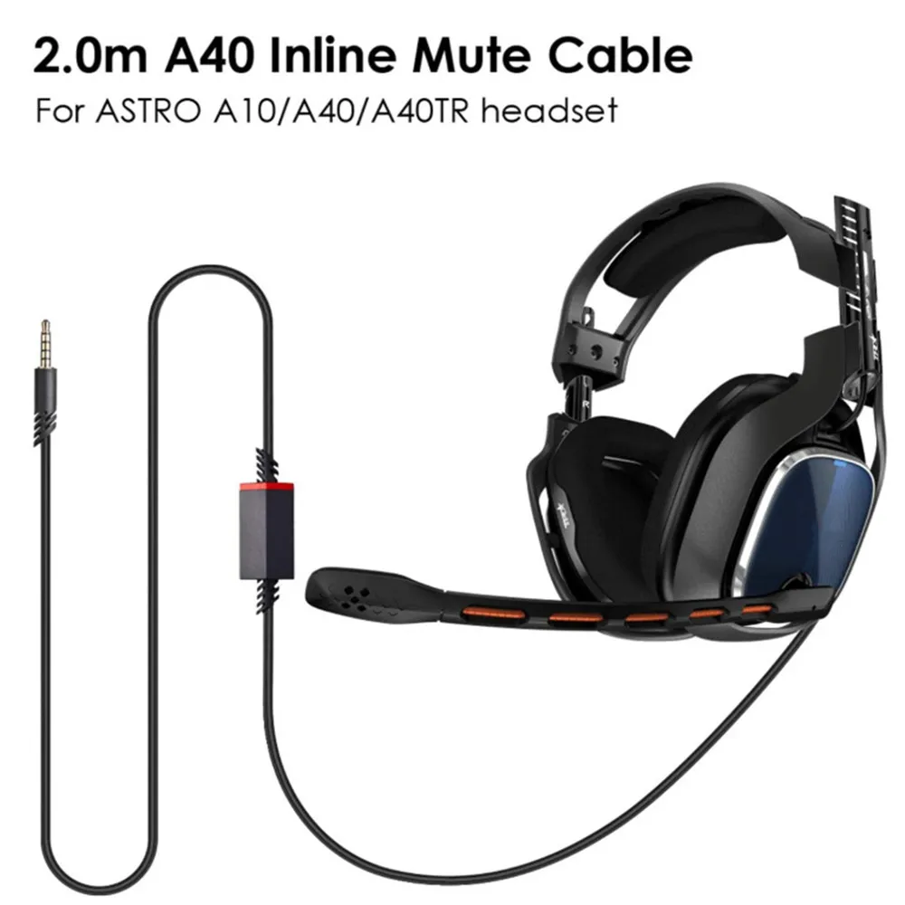 

A10 A40 Game Headset Cable 6.5 Ft Replacement for Astro A10 A40 Cable Inline Mute Cord Gaming Headsets for Xbox for PS4