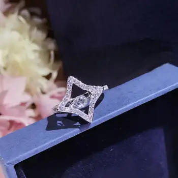 

The S925 sterling silver micro-inlaid rhinestone smart heartbeat ring for women's party jewelry size 678