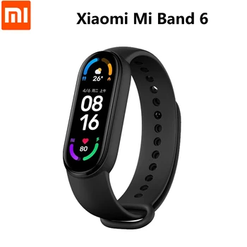 Xiaomi-pulsera inteligente Mi Band 6, accesorio deportivo resistente al agua con Pantalla AMOLED, control del ritmo cardíaco y del oxígeno en sangre, Bluetooth