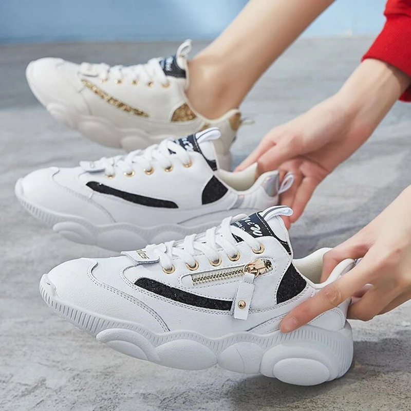 WGZNYN NEW High Quality Trainers Women Platform Sneakers Women Breathable Casual Shoes Woman Chunky Sneakers Zapatos De Mujer W4