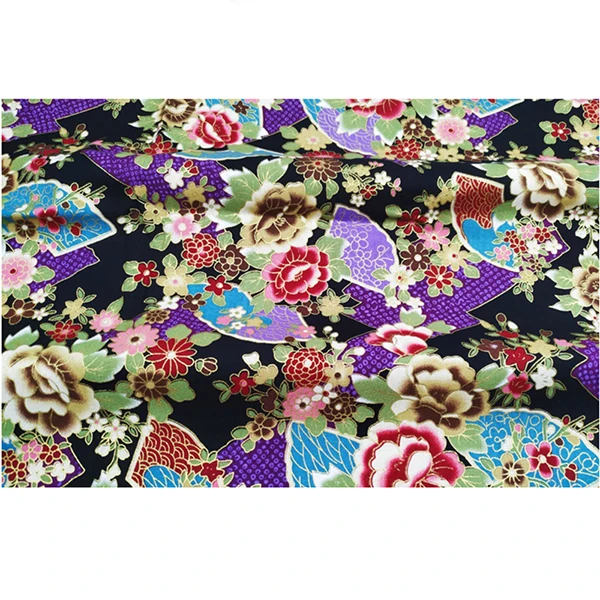 Черный, красный хлопок, вишневый цвет, Бронзированная ткань, Бабочка, журавль, нарезанная швейная ткань, Лоскутная Ткань, лоскутное шитье, сделай сам, японская ткань - Цвет: FA190144-1