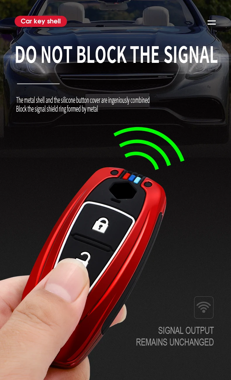 Custodia Smart Key Shell per auto in lega di zinco per Suzuki Vitara Swift Ignis Kizashi SX4 Baleno Ertiga 2016 2017 2018 2019 portachiavi - H11849343ae4440d7bfda7fbcf8a76d50R