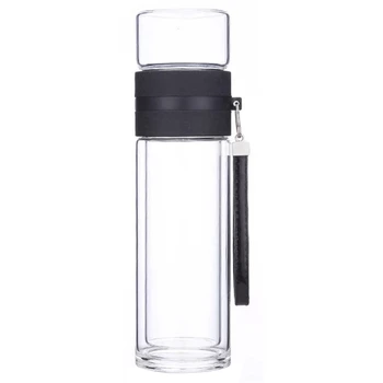 

350Ml Travel Drinkware Portable Double Wall Glass Tea Bottle Tea Infuser Glass Tumbler Stainless Steel Filters The Tea Filter