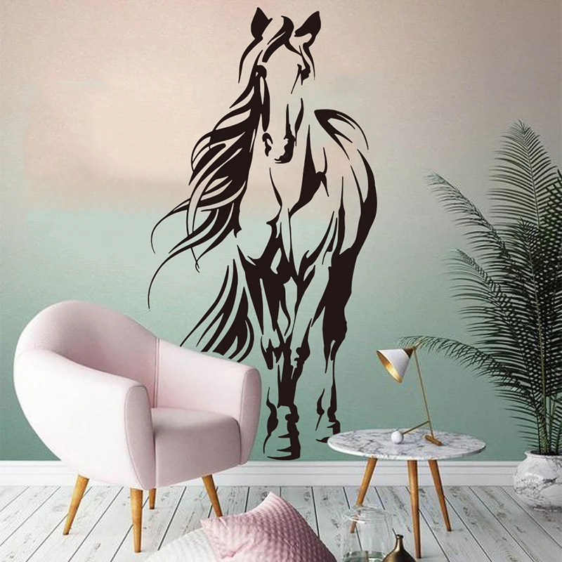 Huge Horse Riding  Animal Wall Sticker Living Room Bedroom Horse Jungle Animal Pet Wall Decal Kids Room Vinyl Decor (2)