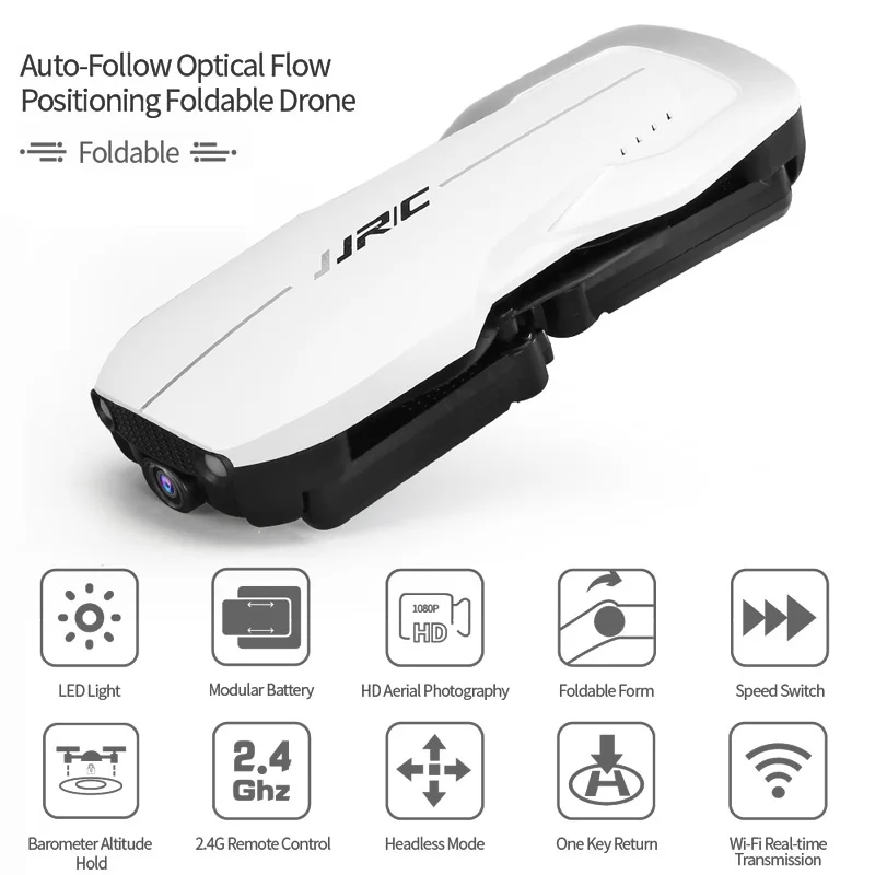 JJRC H71 складной Радиоуправляемый Дрон 1080P широкоугольный WiFi FPV HD камера авто-следование оптического потока позиционирования высоты удержания RC Квадрокоптер