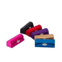 1Pcs Pure Color Lipstick Box Case Holder With Mirror Women's Cosmetic Jewelry Packaging Plain Fabric Lipstick Storage Box 1