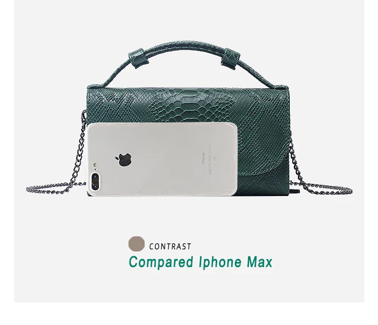 Crocodile Snake Pattern Large Clutch Shoulder Bag Women Phone Leather Bags Chain Party Purse