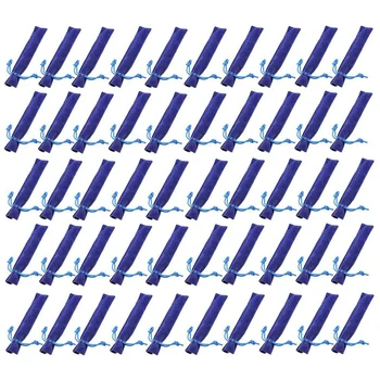 

50 Pcs Blue Velvet Pen Pouch Sleeve Holder Single Pen Bag Case Pencil Bag