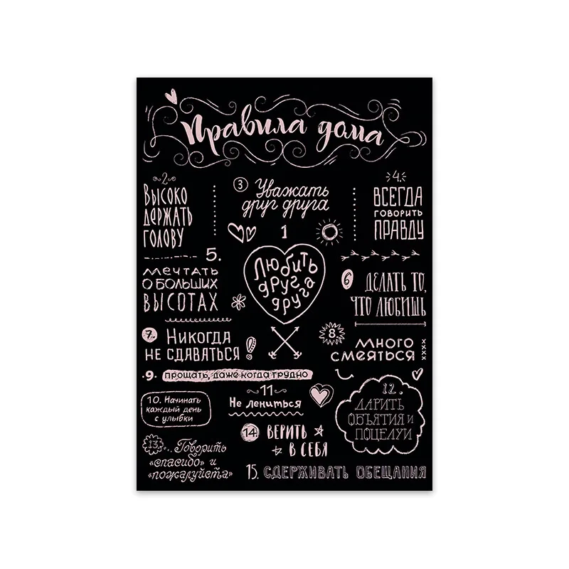 House-Rules-Canvas-Painting-Russian-Quotes-Wall-Art-Posters-and-Prints-Nordic-Black-White-Pictures-Cuardos (6)