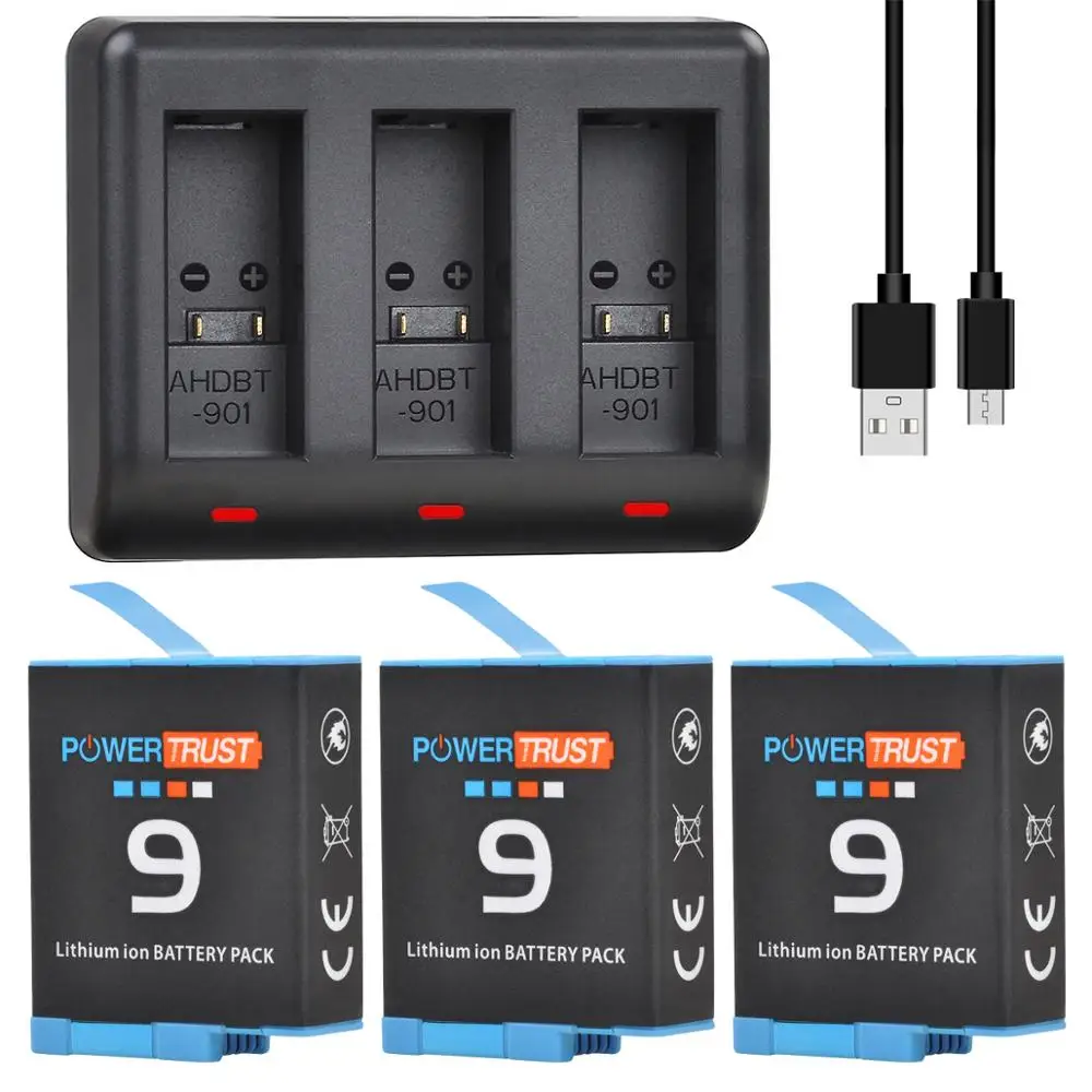 

Replacement 1780mAh Battery and Charger for GoPro Hero 9 Black Action Camera Accessories with Type C Port