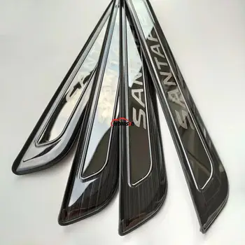 

For Car Stlyling Sticker Hyundai Santa fe 2019 Accessories Staninless Steel Door Sill Protector Welcome Pedal Scuff Plate Trims