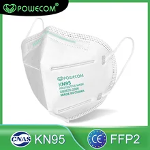 Powecom 10/30/50 pces ffp2 máscara protetora à prova de poeira filtro kn95 máscara protetora reusável boca máscara para adulto crianças boca muffle mascara proteção
