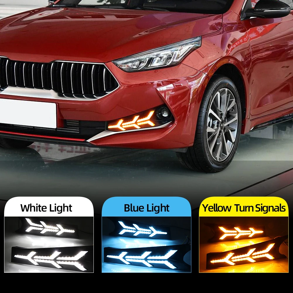 Автомобильные мигающие светодиодные дневные ходовые огни 2 шт. для Kia K3 Cerato 2019 2020