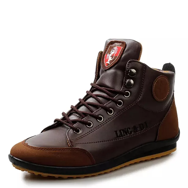 

2020 Hot Men Shoes Fashion Spring Autumn Men Boots Leather Footwear For Man New High Top Casual Shoes Men sneakers Trainers