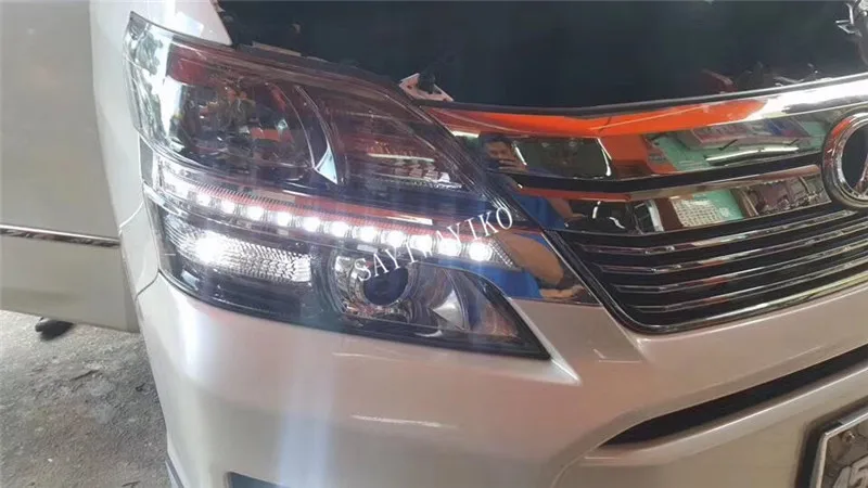 

Светодиодные дневные ходовые светильник drl + желтый сигнал поворота для toyota vellfire 20 2013 2014